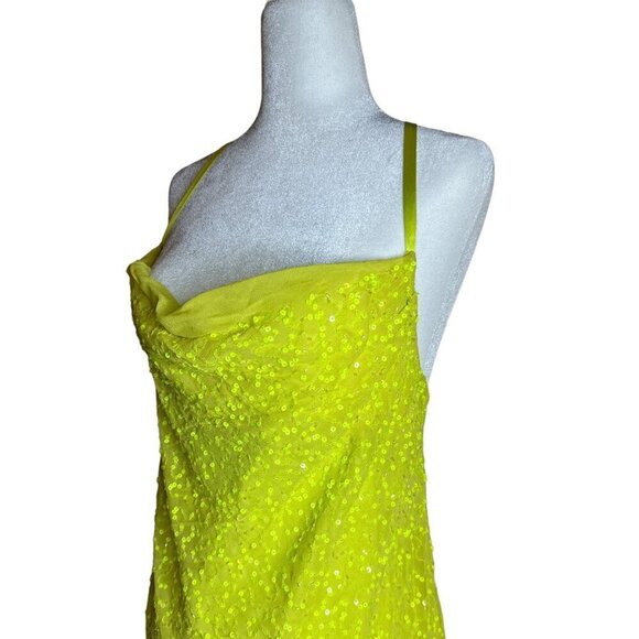 Show Me Your Mumu Suzanna Slip Dress in Lime Sequins Small Womens Cocktail - Picture 5 of 16